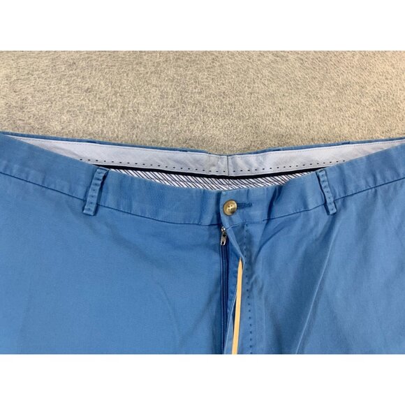 Peter Millar Pima Cotton Flat Front Chino Shorts (Men's 40) Blue - 9" - Picture 3 of 12